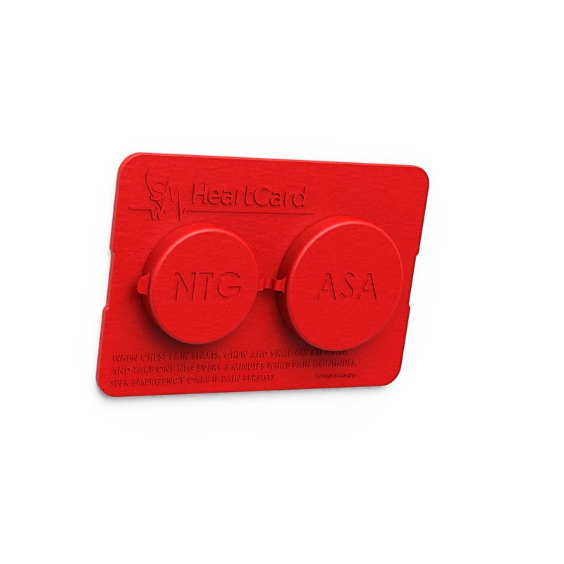 SMHeart Card (NitroStat 0.3mg and ASA 81mg included) -The Heart Attack Card that could save your life