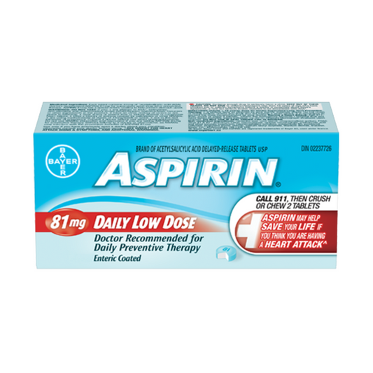 Aspirin faible dose quotidienne comprimés 81 mg