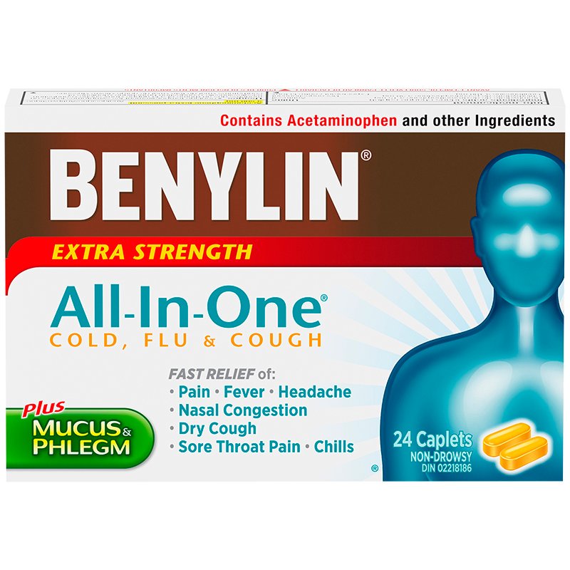 Benylin All-In-One Cold, Flu & Cough Flu Extra Strength
