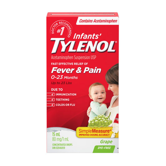 Tylenol pour nourrissons 0-23 mois gouttes 80mg/1ml