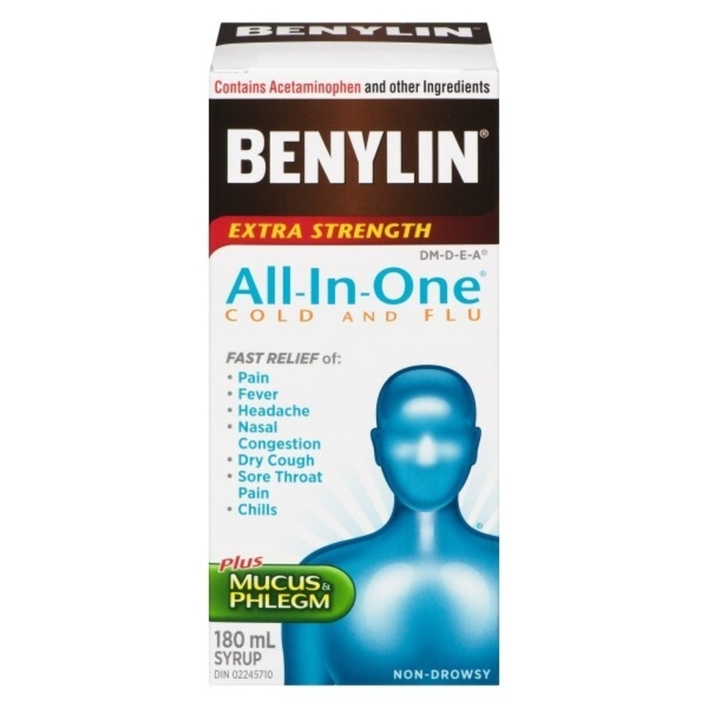 Benylin All-in-One Extra Strength Cold & Flu Daytime Syrup
